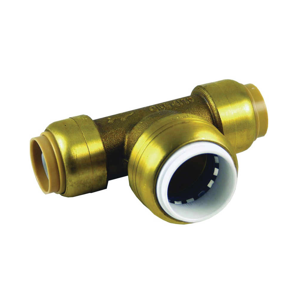 UIP371A Transition Pipe Tee, 3/4 in, Push-to-Connect, DZR Brass, 200 psi Pressure