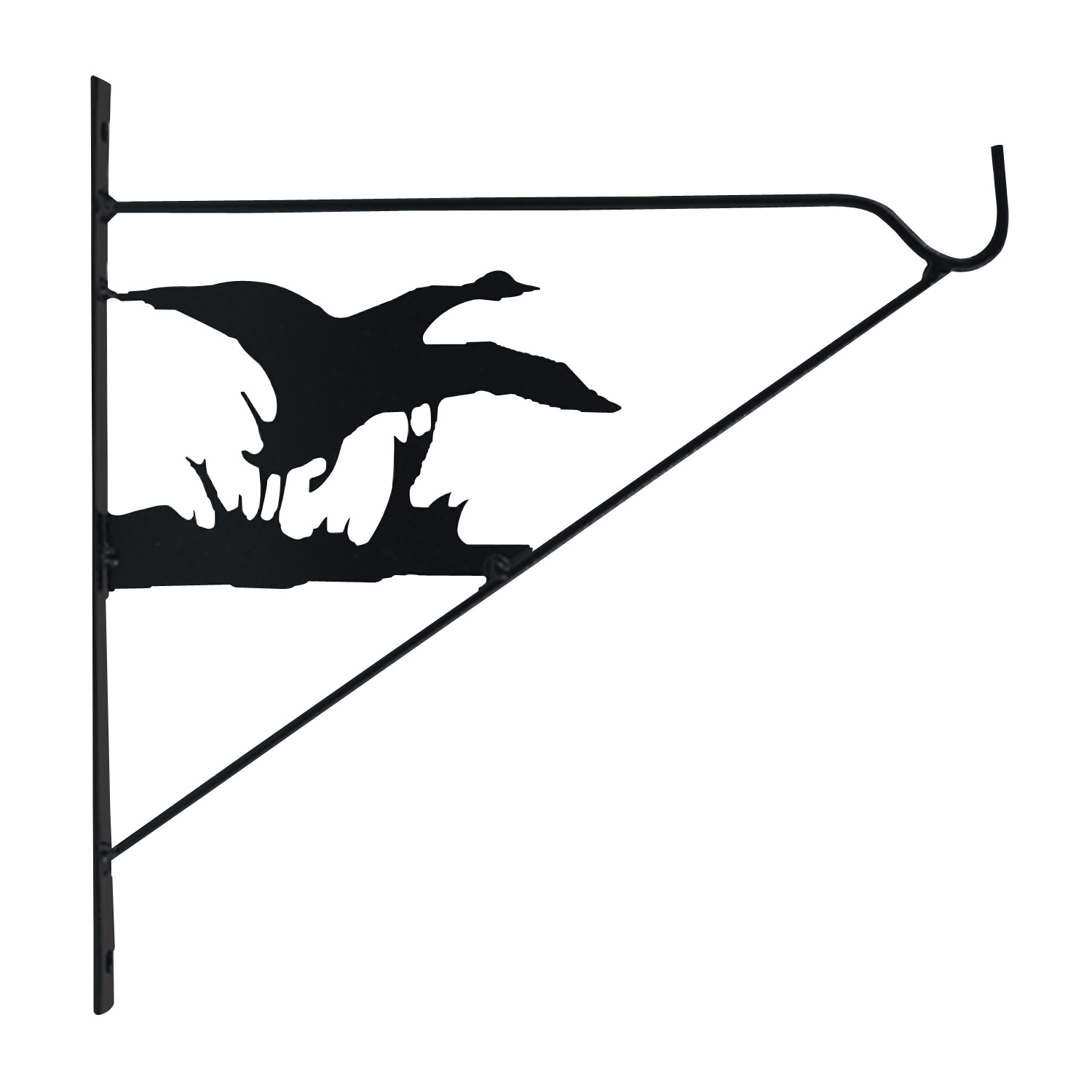 GF-3060 Plant Bracket, 11 in L, 12 in H, Steel, Black, Matte, Wall