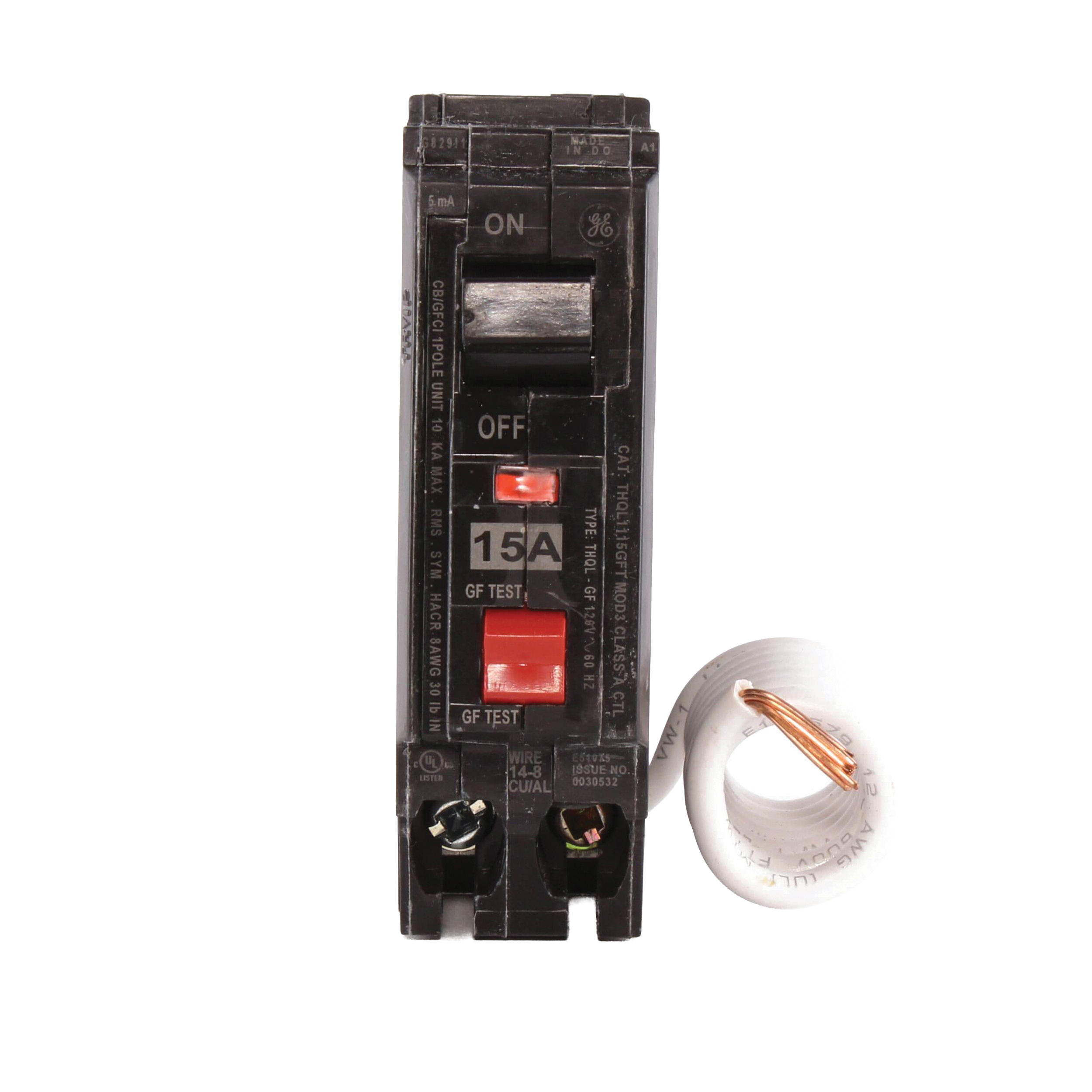 THQL1130GFTP Feeder Circuit Breaker, Thermal Magnetic, 30 Amp, 1 -Pole, 120 V, Plug Mounting