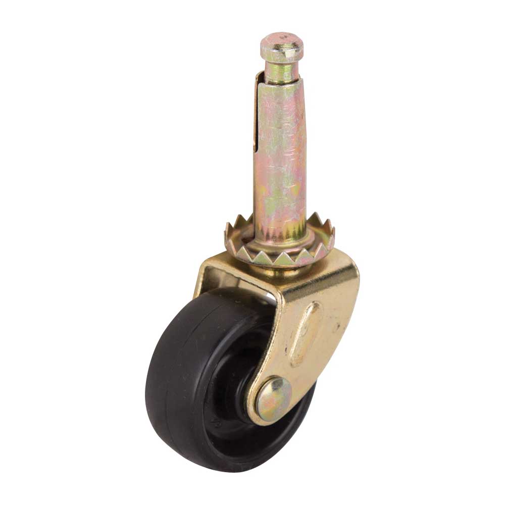 JC-B06-PS Swivel Caster, 1-1/4 in Dia Wheel, 1-1/4 in W Wheel, Black, 40 lb, Steel Housing Material