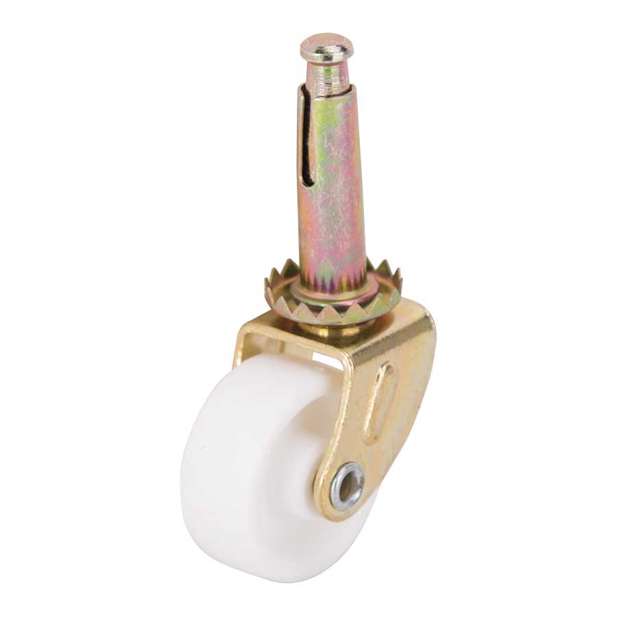 JC-B08-PS Swivel Caster, 1-1/4 in Dia Wheel, 1-1/4 in W Wheel, White, 40 lb, Steel Housing Material