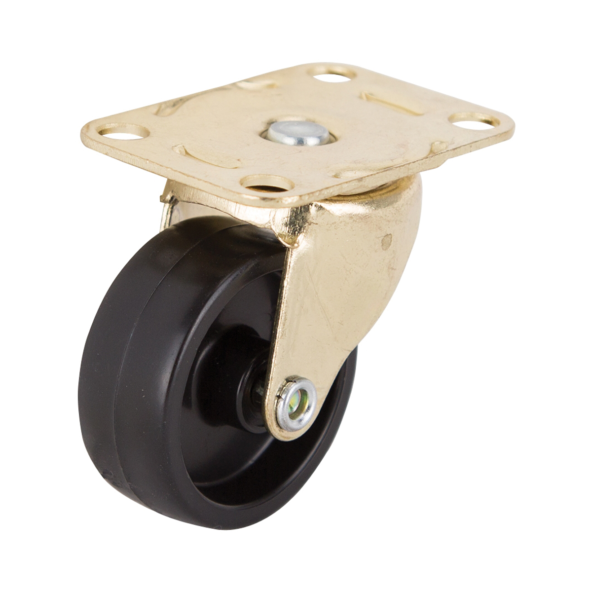 JC-B10-PS Swivel Caster, 1-5/8 in Dia Wheel, 5/8 in W Wheel, Plastic Wheel, Black, 50 lb