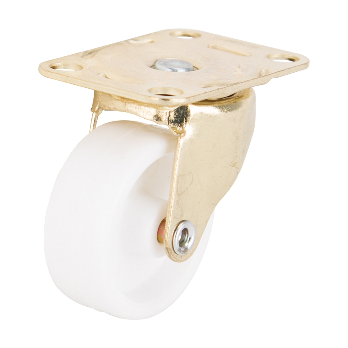 JC-B12-PS Swivel Caster, 1-5/8 in Dia Wheel, 5/8 in W Wheel, Plastic Wheel, White, 50 lb