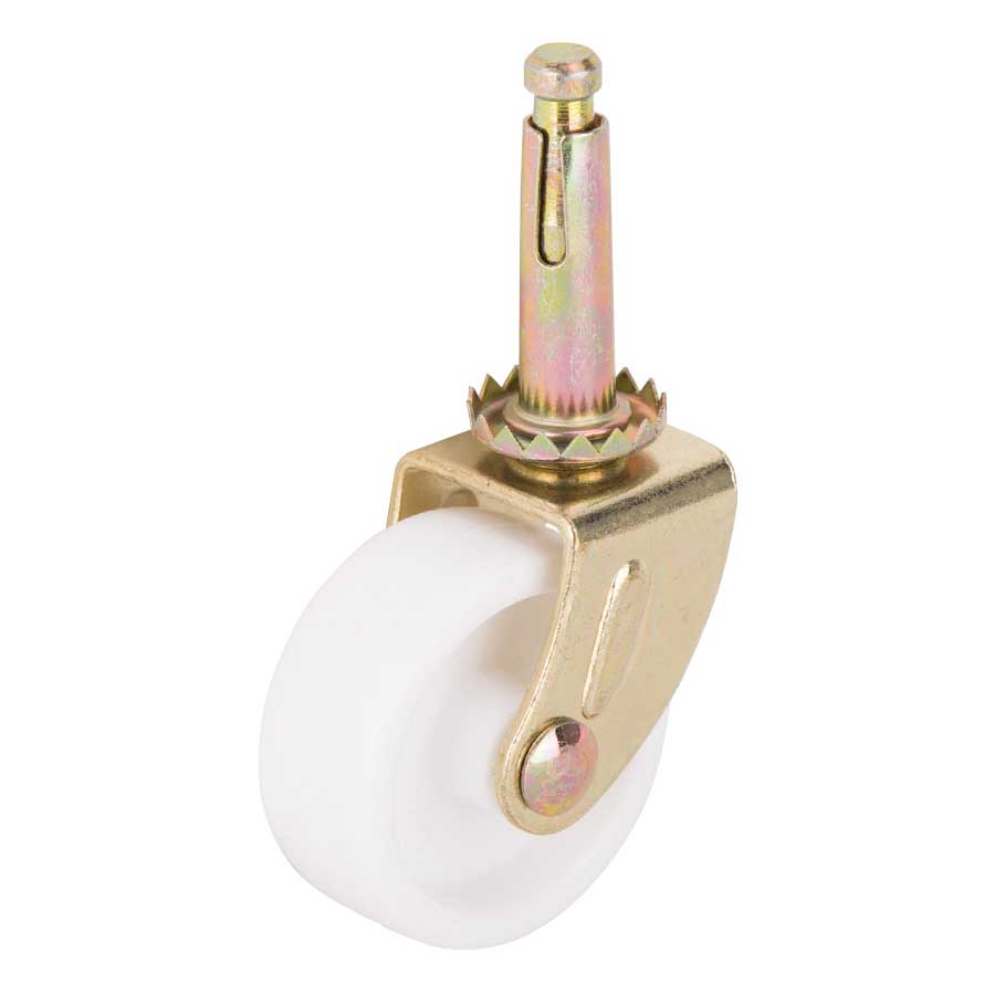 JC-B16-PS Swivel Caster, 1-5/8 in Dia Wheel, 1-5/8 in W Wheel, White, 50 lb, Steel Housing Material