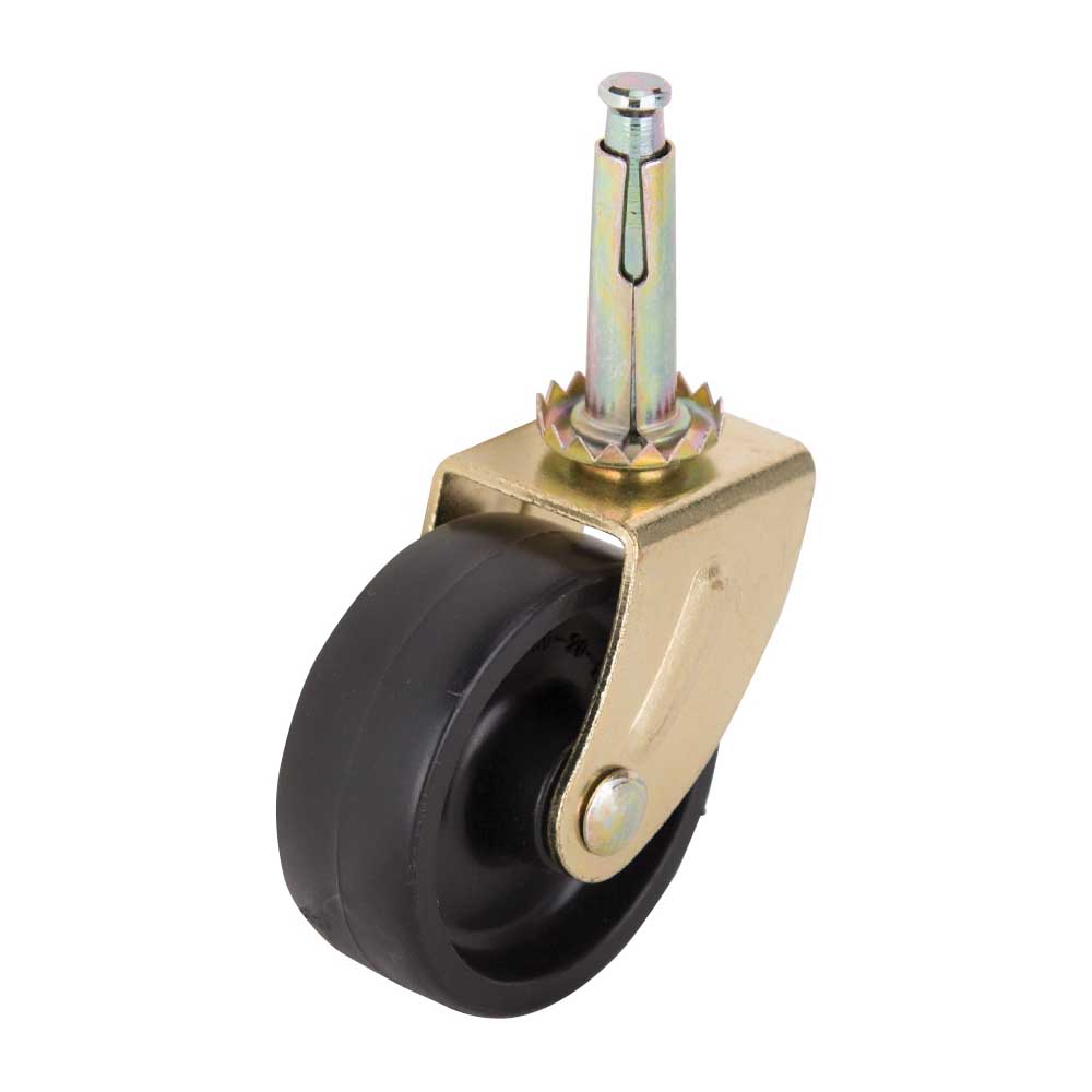 JC-B23-PS Swivel Caster, 2 in Dia Wheel, 2 in W Wheel, Black, 60 lb, Steel Housing Material