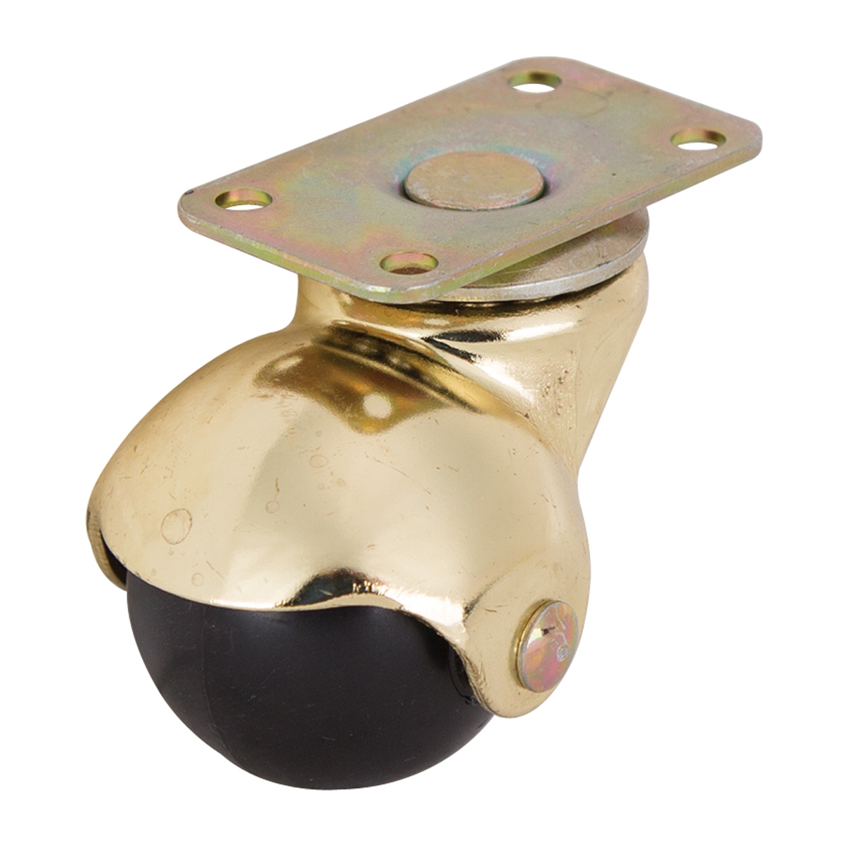 JC-E01-PS Ball Caster, 1-5/8 in Dia Wheel, 1-5/8 in W Wheel, Polypropylene Wheel, Black, 70 lb