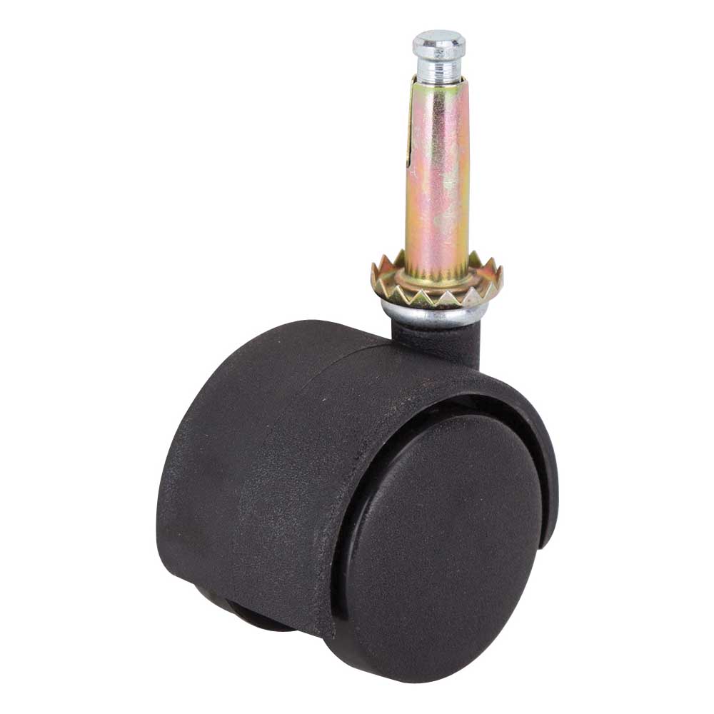 JC-F02-PS Caster, 1-5/8 in Dia Wheel, 1-5/8 in W Wheel, Nylon Wheel, Black, 40 lb, Nylon Housing Material