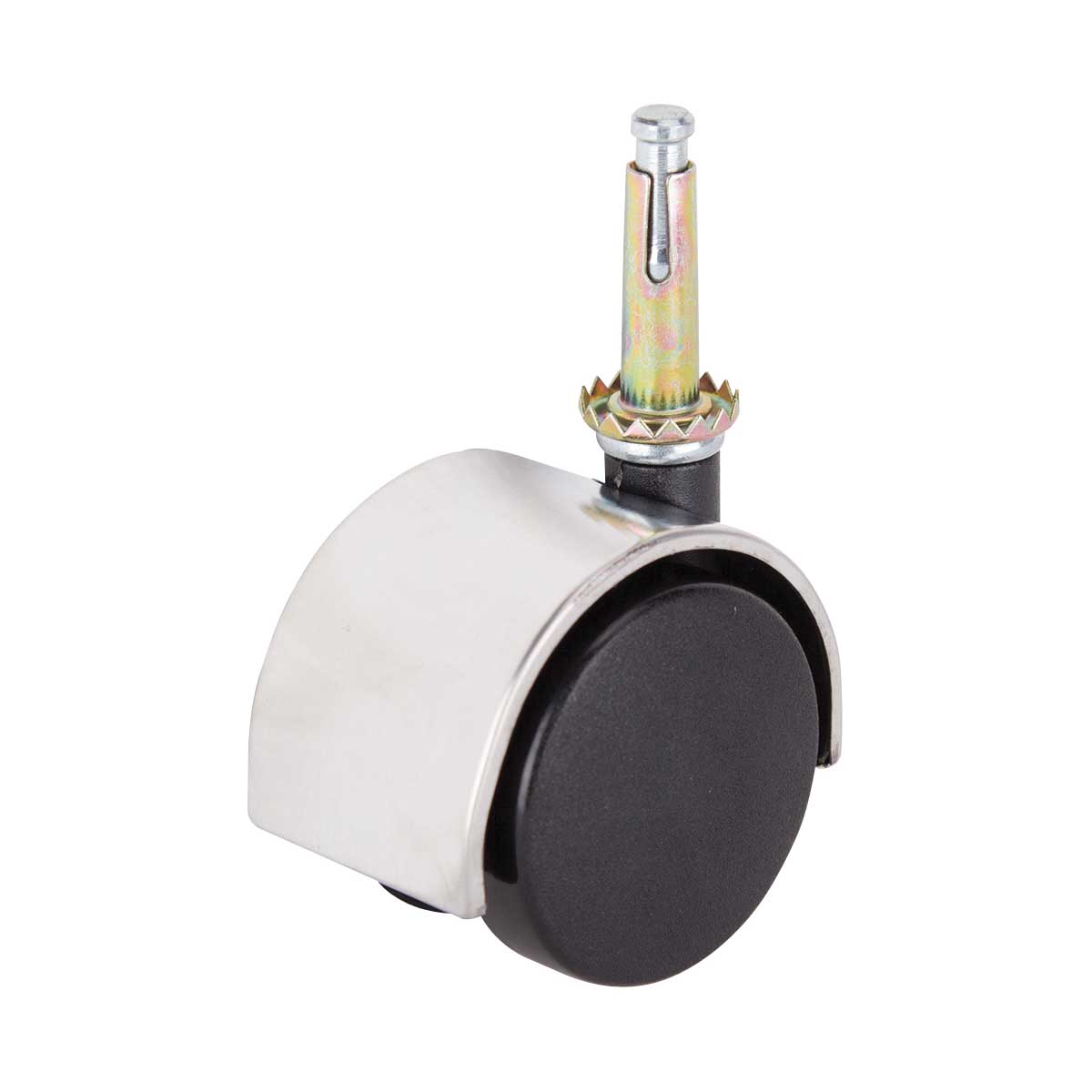 JC-F13-PS Caster, 2 in Dia Wheel, 2 in W Wheel, Nylon Wheel, Black, 75 lb, Steel Housing Material