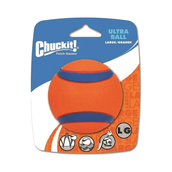 17030 Dog Toy, L, Ball Toy, Rubber, Blue/Orange