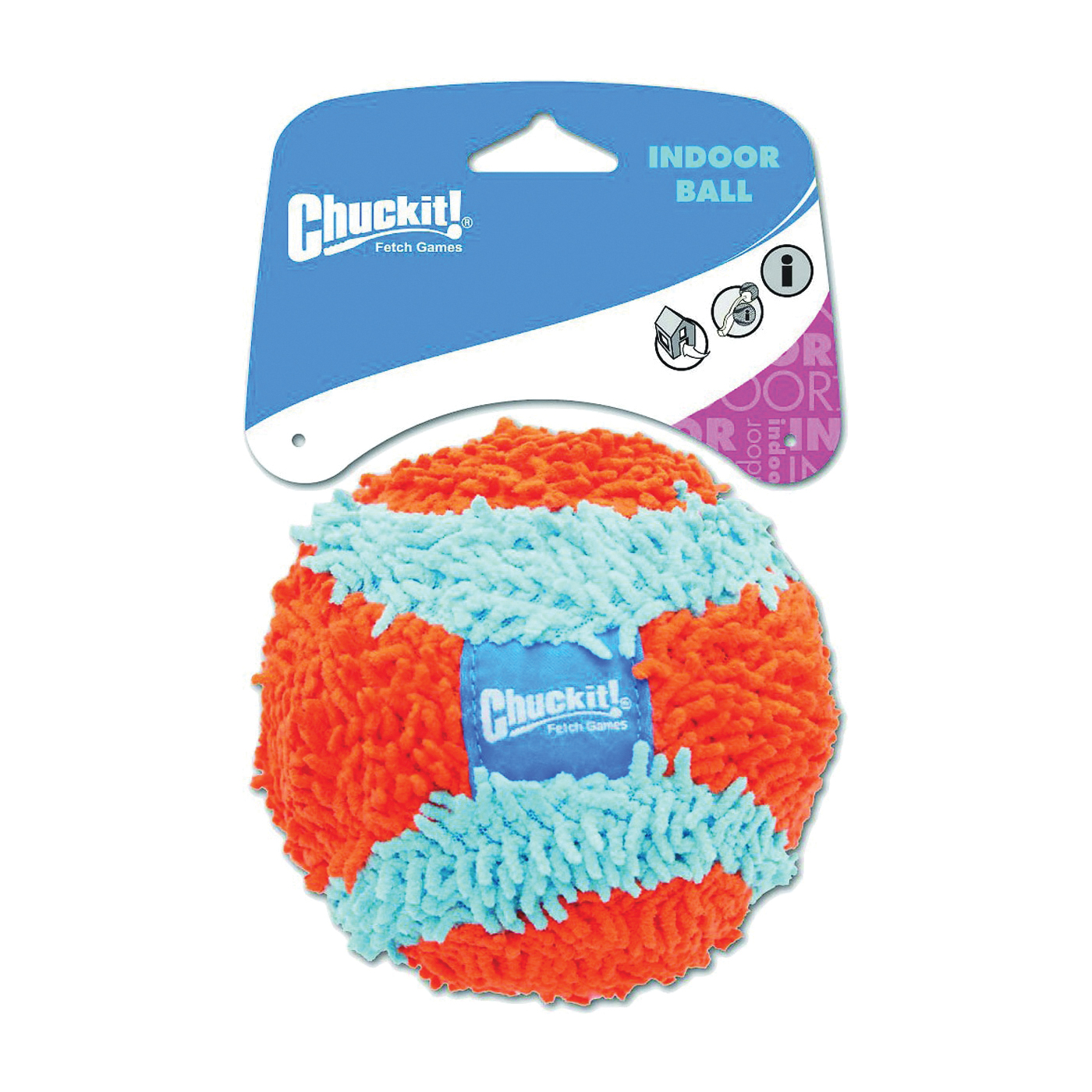213201 Dog Toy, M, Ball Toy, Chenille, Blue/Orange