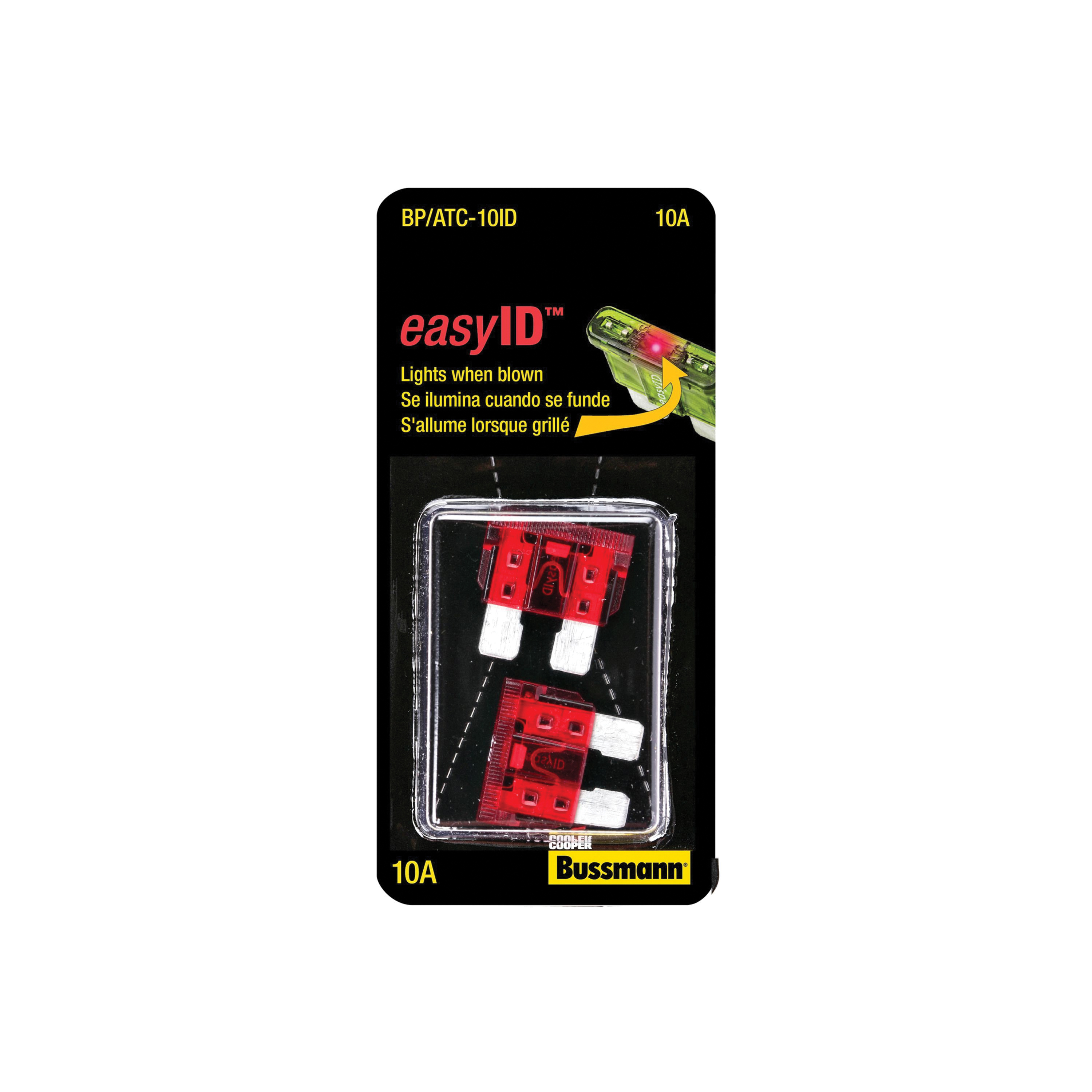 easyID ATC Series BP/ATC-10ID Automotive Fuse, Blade Fuse, ATC-ID, 32 VDC, 10 A, 1 kA Interrupt