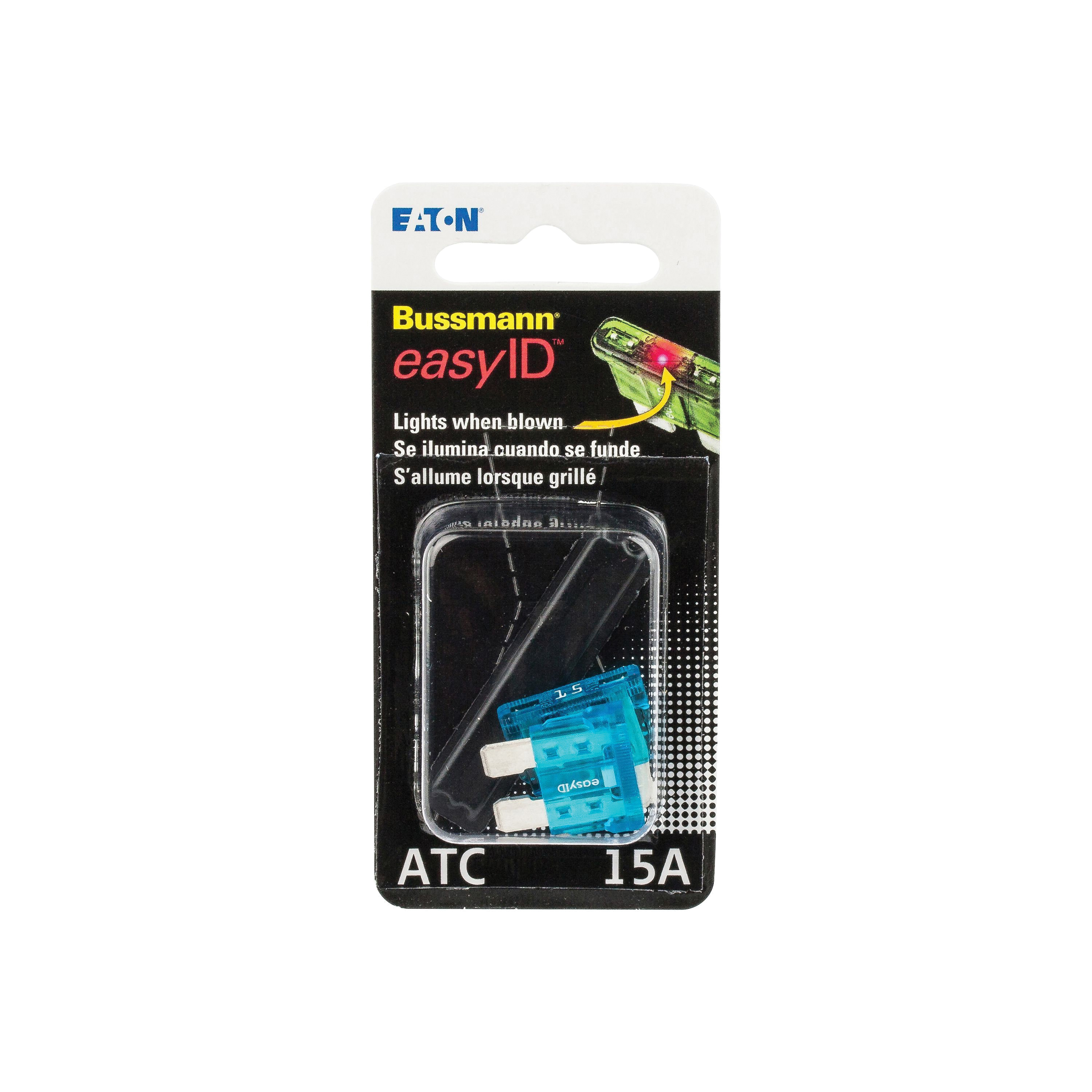 easyID ATC Series BP/ATC-15ID Automotive Fuse, Blade Fuse, ATC-ID, 32 VDC, 15 A, 1 kA Interrupt