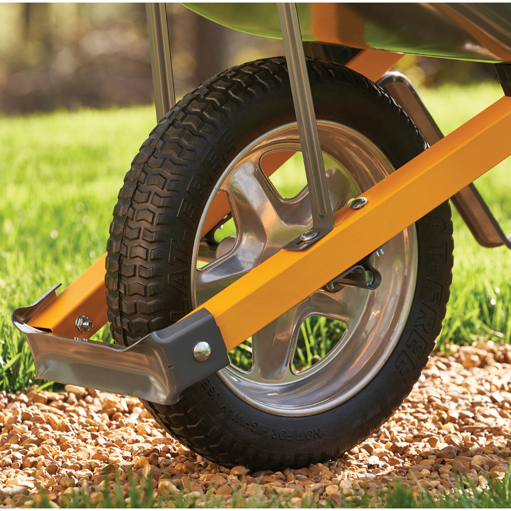 True Temper R6STSP25 Wheelbarrow, 6 cu-ft Volume, Steel, 1-Wheel, Comfort-Grip Handle