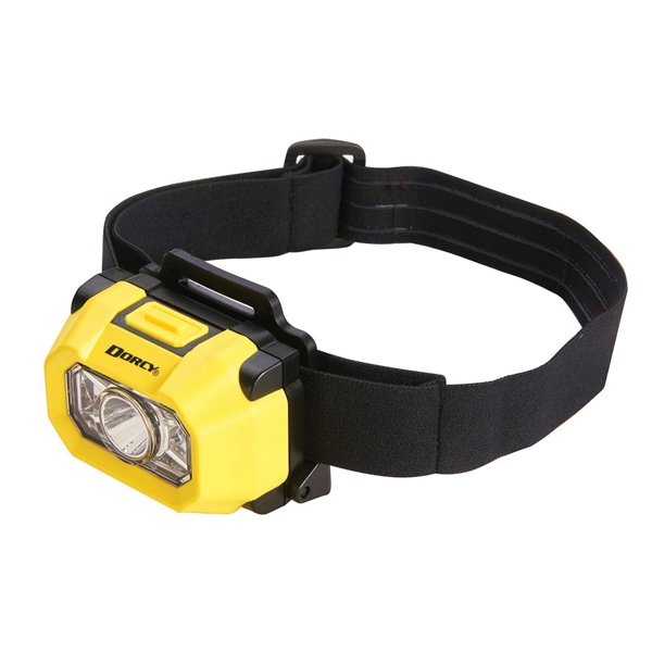 Dorcy 41-0094 Intrinsically Safe Headlight, AAA Battery, Alkaline Battery, LED Lamp, 180 Lumens, Yellow - 1