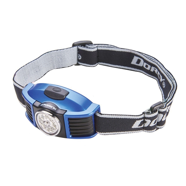 Dorcy 41-2093 Headlight, AAA Battery, LED Lamp, 100 Lumens, 10 hr Run Time, Black/Blue/Red - 1