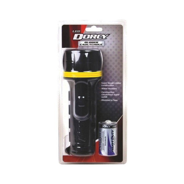 41-2965 Flashlight, D Battery, LED Lamp, Black