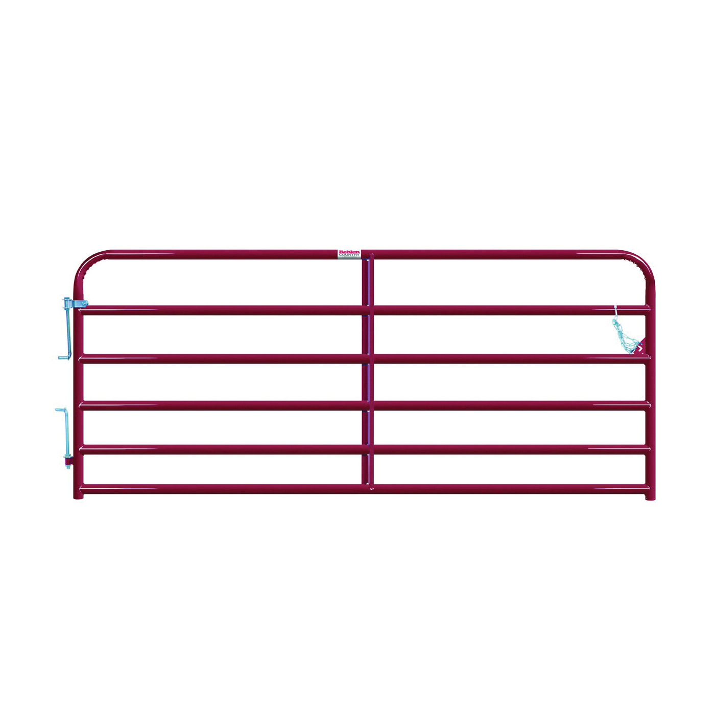 40120101 Heavy-Duty Gate, 10 ft W Gate, 50 in H Gate, 16 ga Frame Tube/Channel, Steel Frame, Red