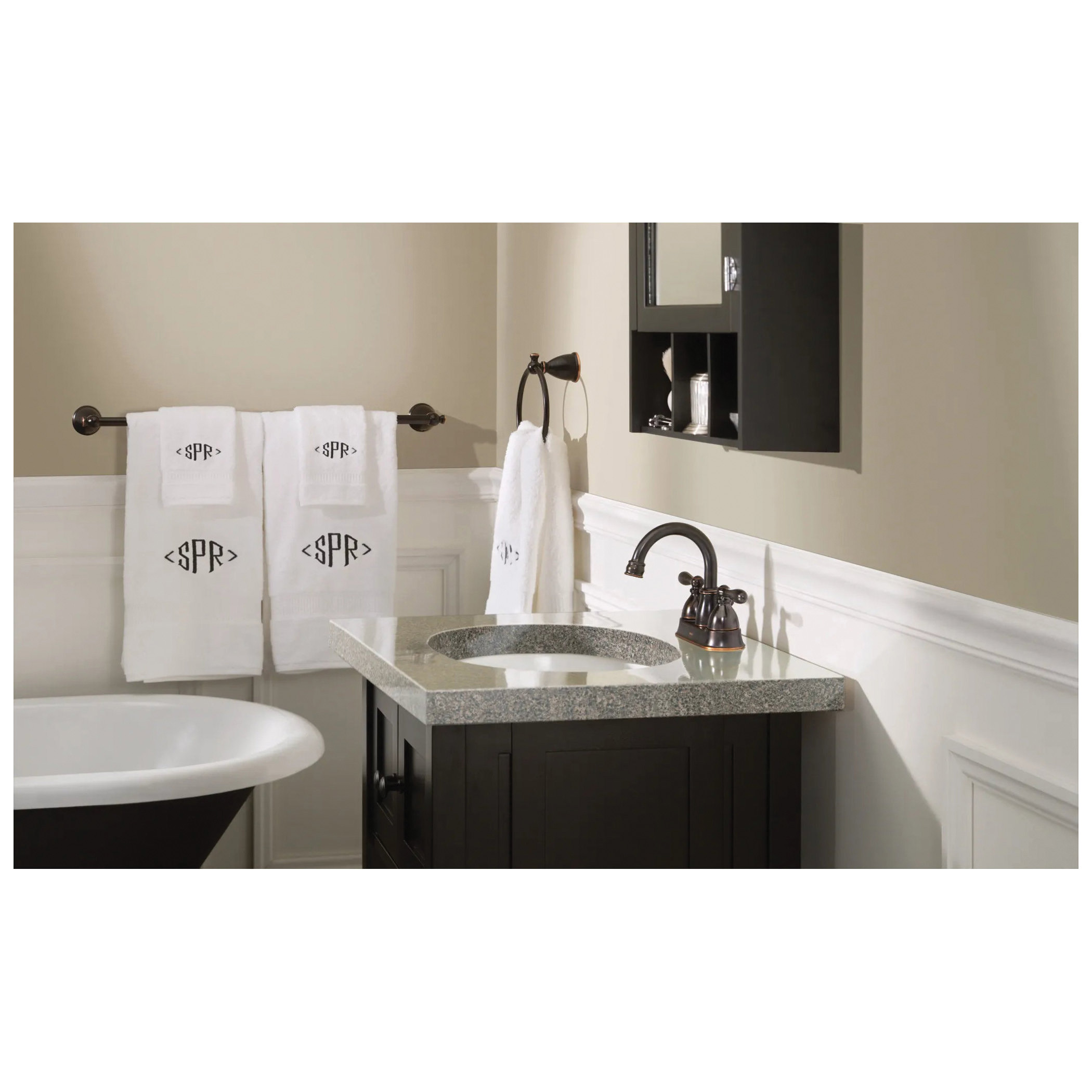 Moen Caldwell Series WS84667BRB Bathroom Faucet, 1.2 gpm, 2 -Faucet Handle, 3 -Faucet Hole, Metal, Mediterranean Bronze - 4