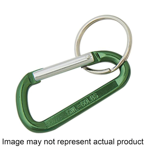 Hy-Ko KB127 SM Key Carabiner with Split Ring, 2-3/8 in L, Assorted, 75 pc Bag