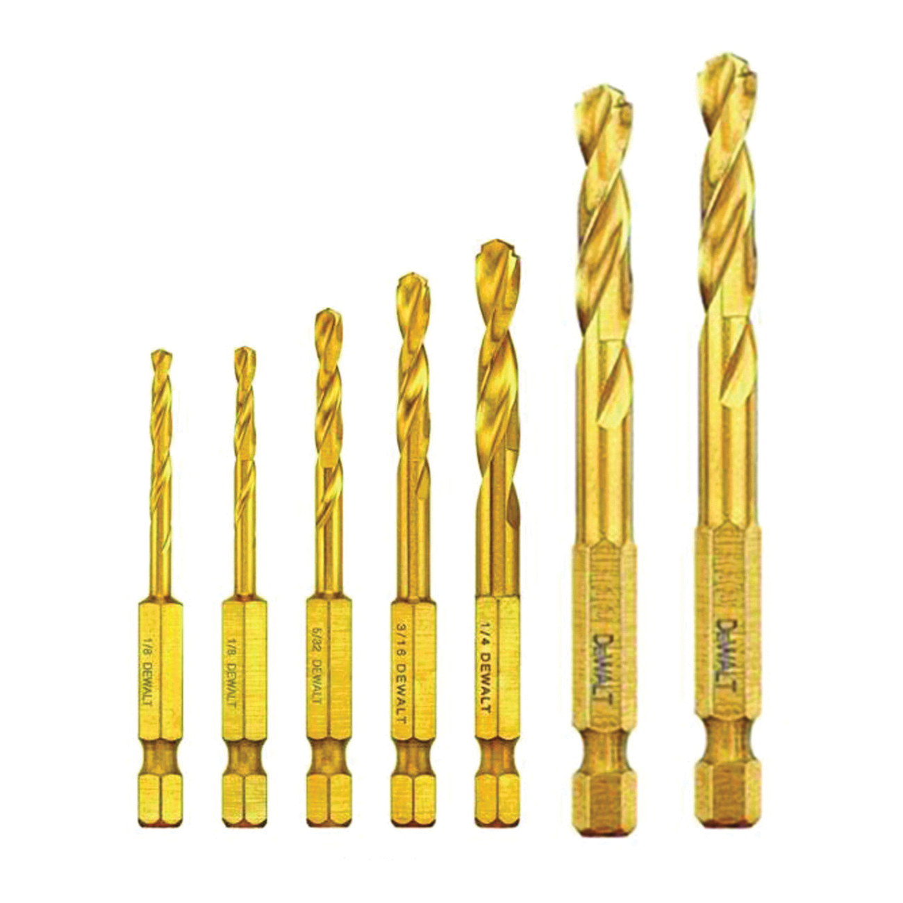 IMPACT READY DD5157 Drill Bit Set, 7-Piece, HSS, Titanium Nitride