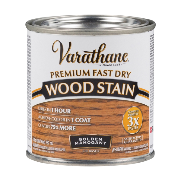 262033 Wood Stain, Translucent, Golden Mahogany, Liquid, 0.5 pt, Can