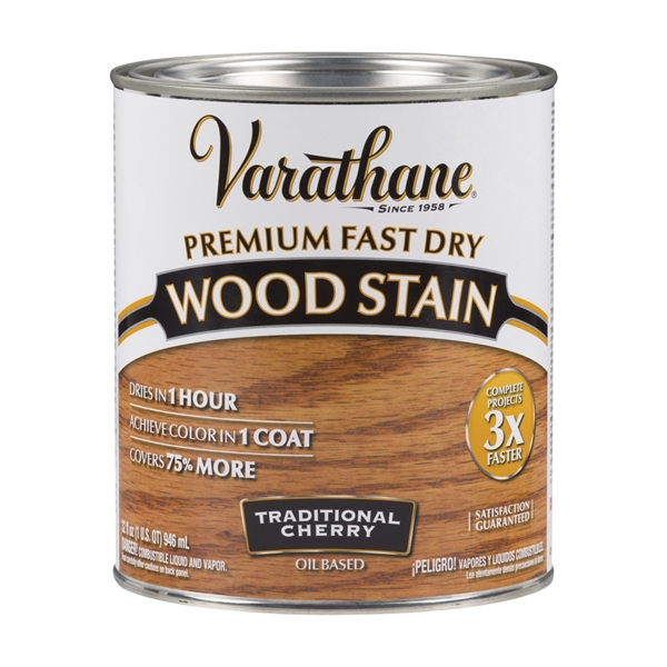 262008 Wood Stain, Translucent, Traditional Cherry, Liquid, 1 qt, Can