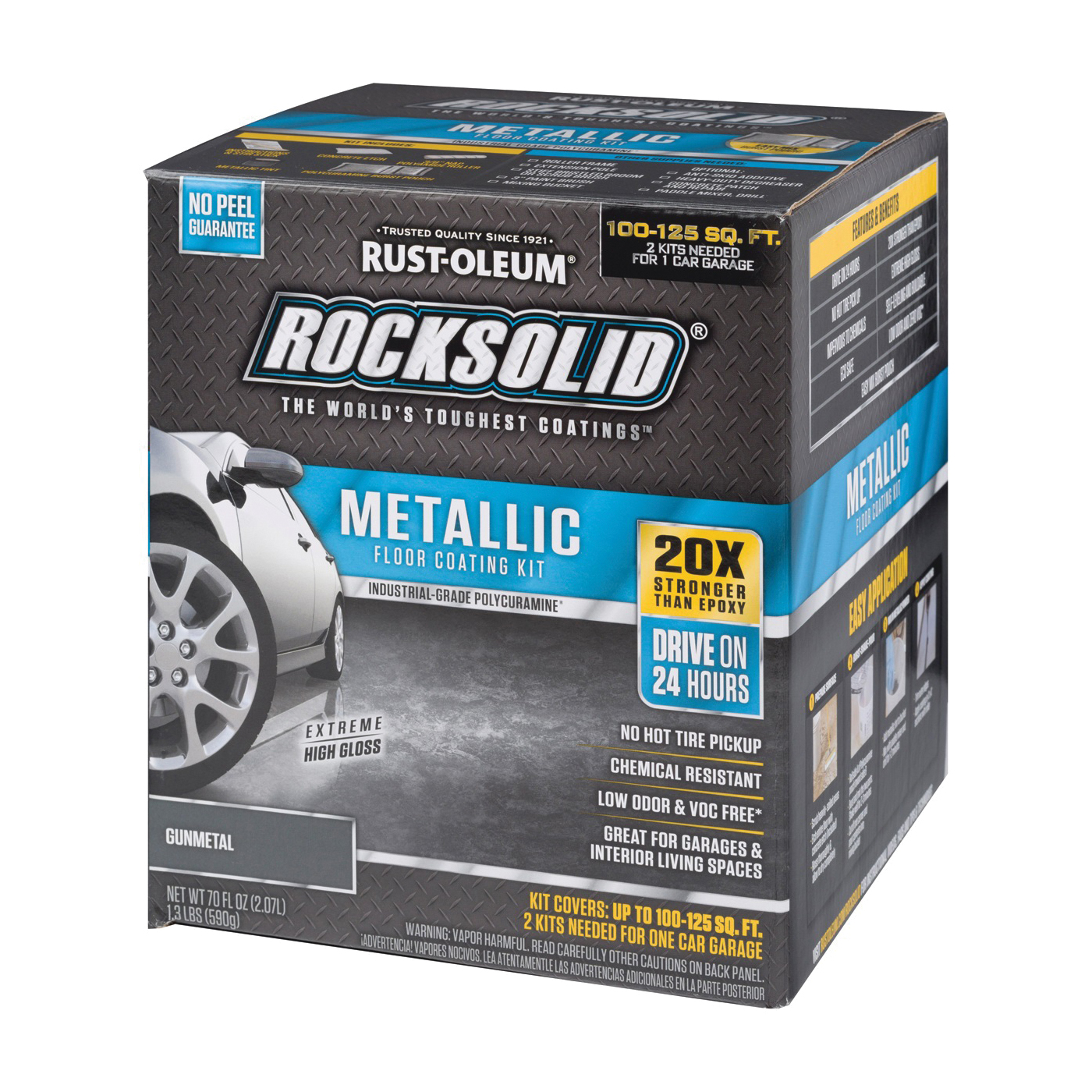 Rust-Oleum 299743 Epoxy Coating Kit, High-Gloss, Gunmetal, 70 oz - 1