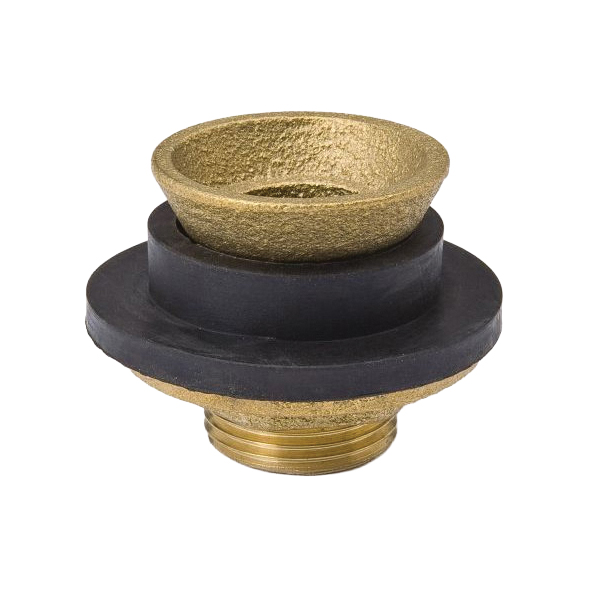 150-206 Closet Spud, Brass/Rubber, Gold/Black