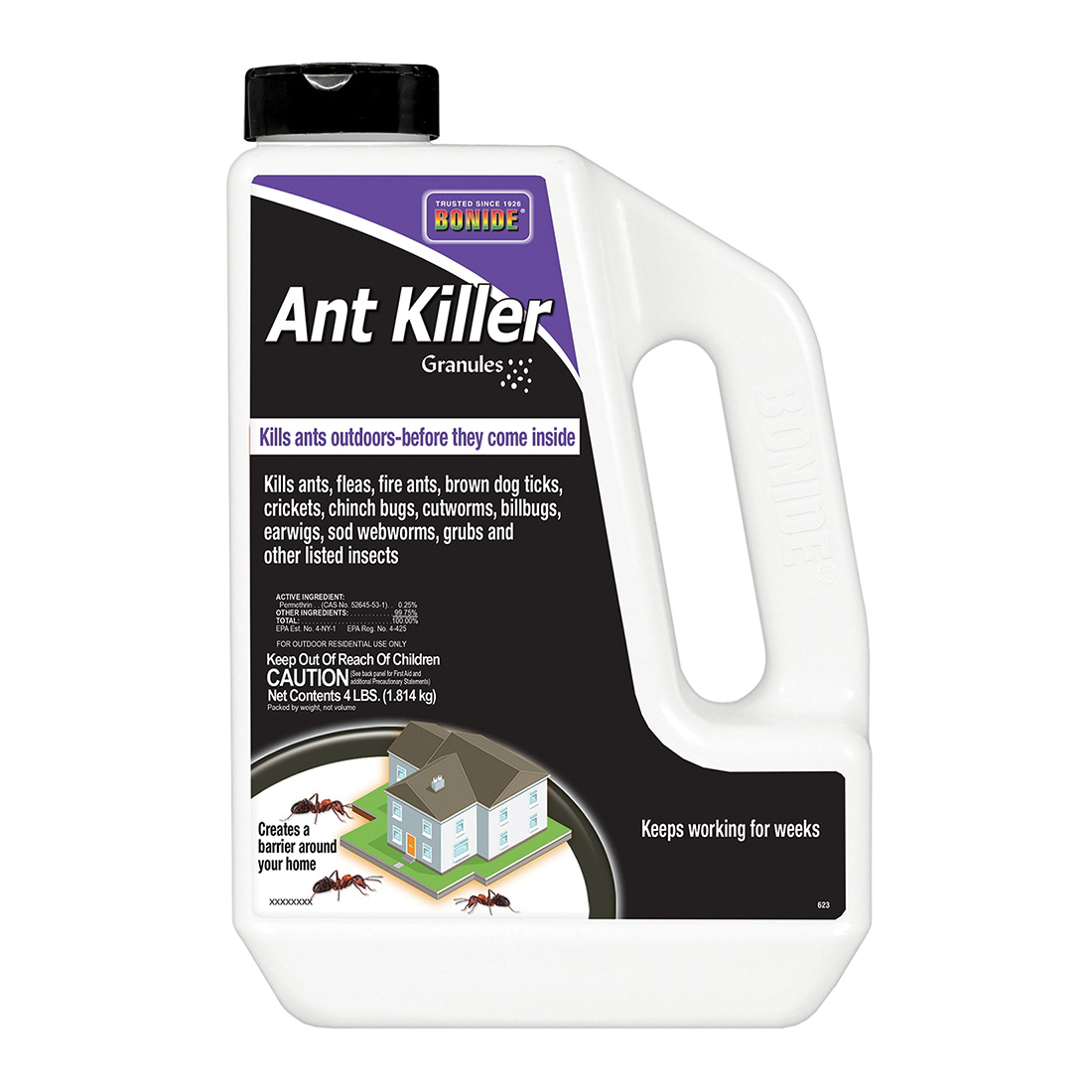 623 Ant Killer Granules, Solid, 4 lb Jug