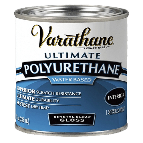 200061H Waterbased Polyurethane, Gloss, Liquid, Crystal Clear, 0.5 pt, Can