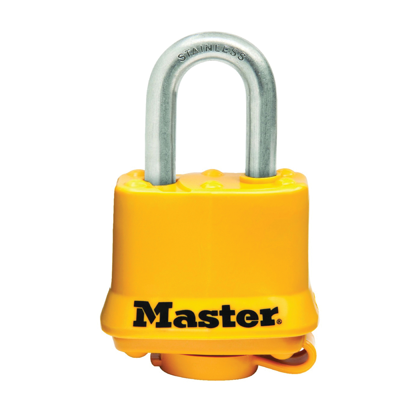 315SSKADHC Padlock, 1-9/16 in W Body, Keyed Alike, 9/32 in Dia Shackle, 3/4 in H Shackle, Steel Body, Yellow