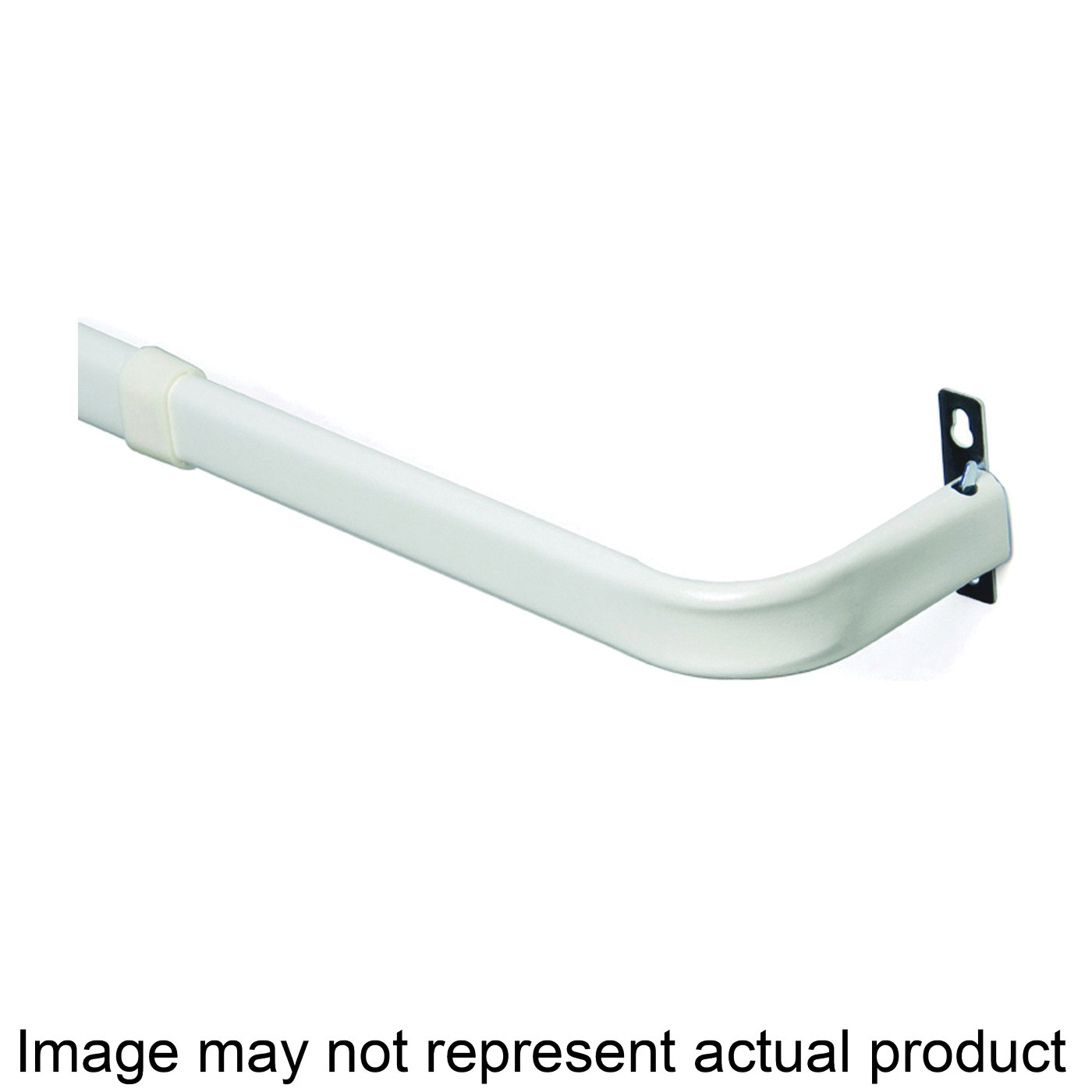 KN510 Curtain Rod, 1 in Dia, 18 to 28 in L, Steel, White, Enamel