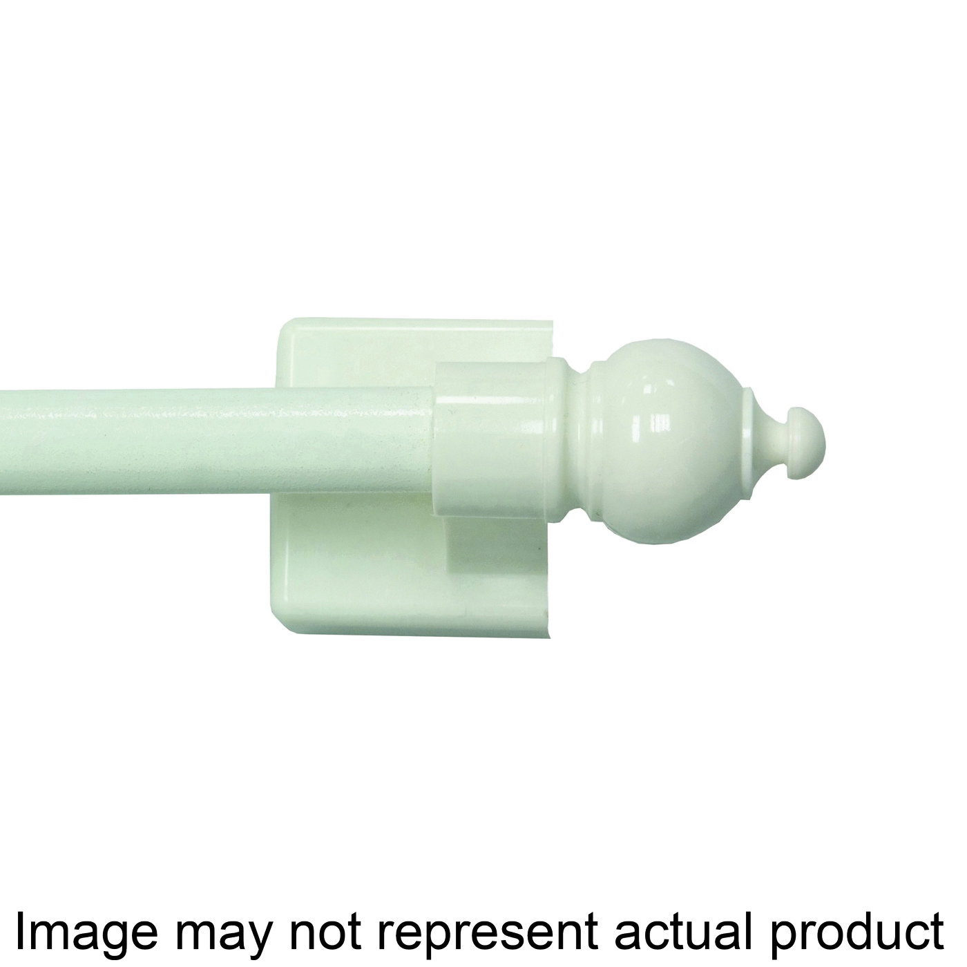 KN40344 Cafe Rod, 7/16 in Dia, 16 to 28 in L, Metal, White
