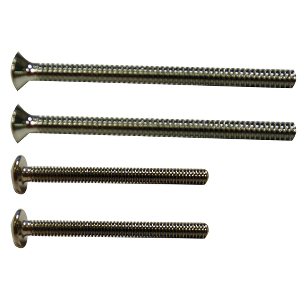 28966 Flange Screw Set, #8-32, #10-24 Thread, Stainless Steel, Chrome-Plated