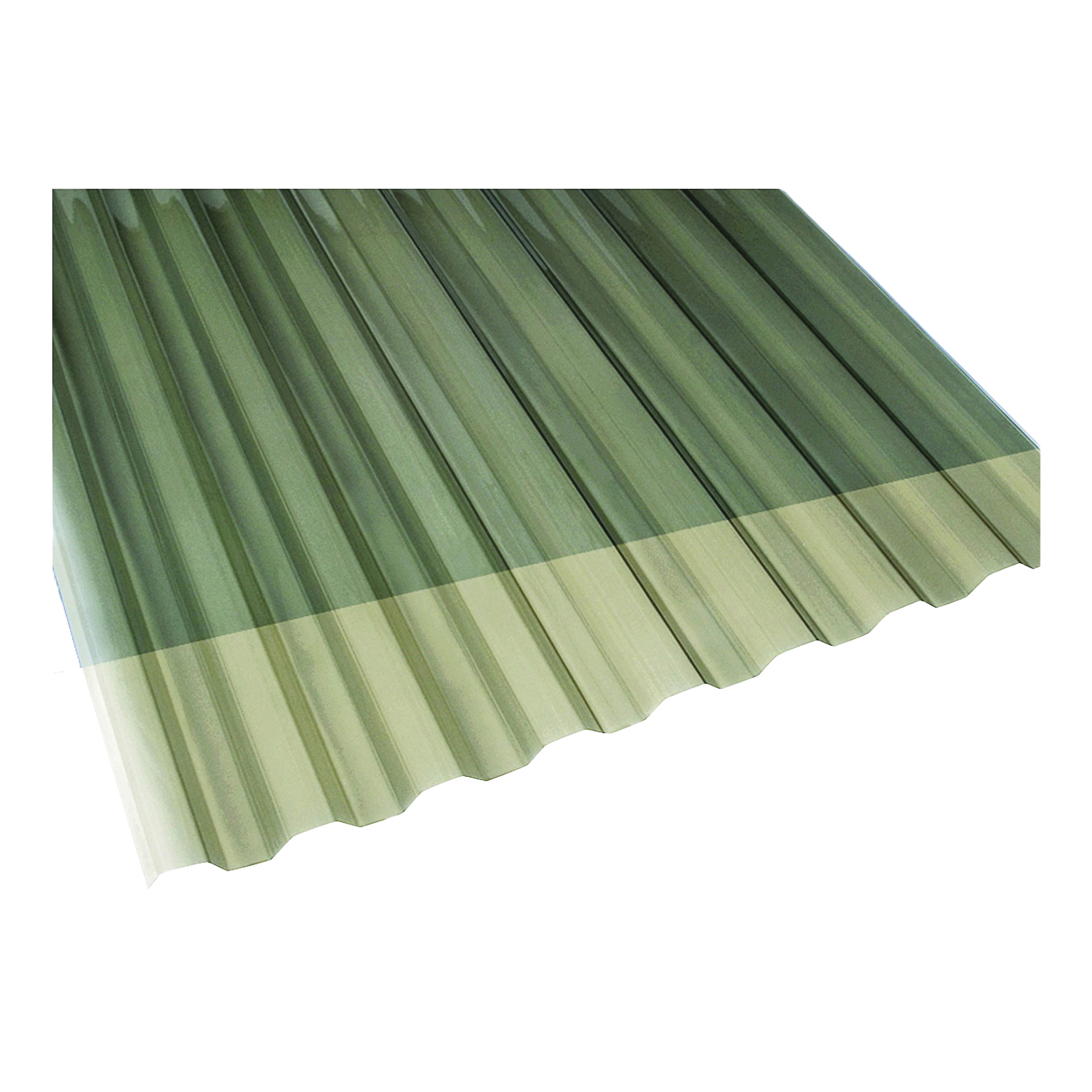 101929 Corrugated Panel, 8 ft L, 26 in W, Greca 76 Profile, 0.032 in Thick Material, Polycarbonate, Solar Gray