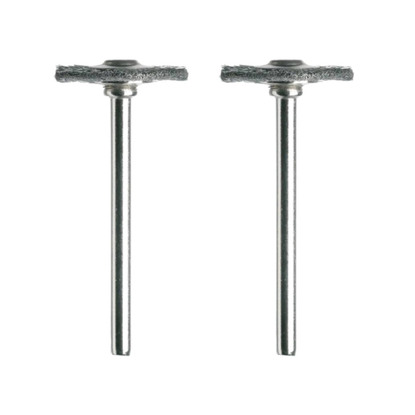 428-02 Brush, 3/4 in Dia, 1/8 in Arbor/Shank, Straight Bristle, Carbon Steel Bristle