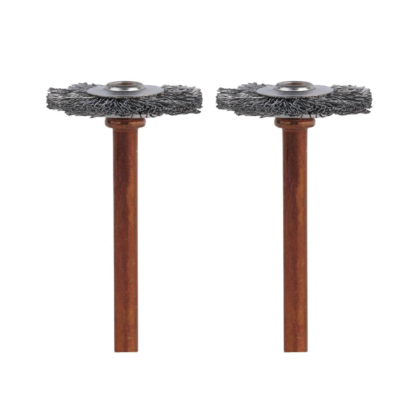 530-02 Brush, 3/4 in Dia, 1/8 in Arbor/Shank, Straight Bristle, Stainless Steel Bristle