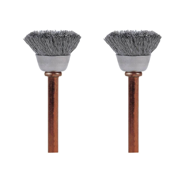 531-02 Brush, 1/2 in Dia, 1/8 in Arbor/Shank, Straight Bristle, Stainless Steel Bristle