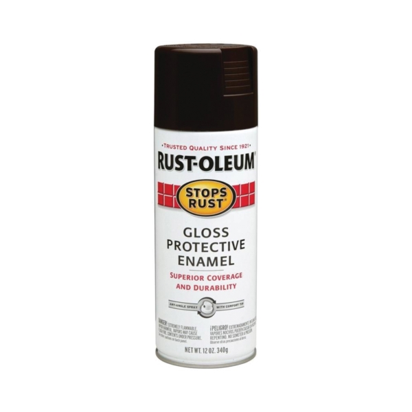 262661 Rust Preventative Spray Paint, Gloss, Dark Walnut, 12 oz, Can