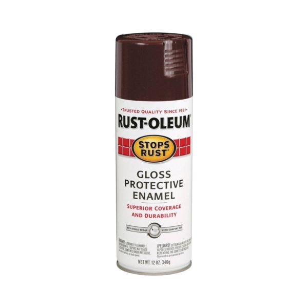 267112 Rust Preventative Spray Paint, Gloss, Kona Brown, 12 oz, Can