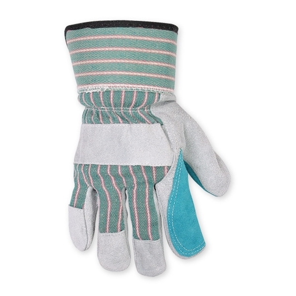 Double Leather Palm Gloves, Clc, Canvas Back, Safety Cuff, One-Size-Fits-All, Gray/Breen - 2