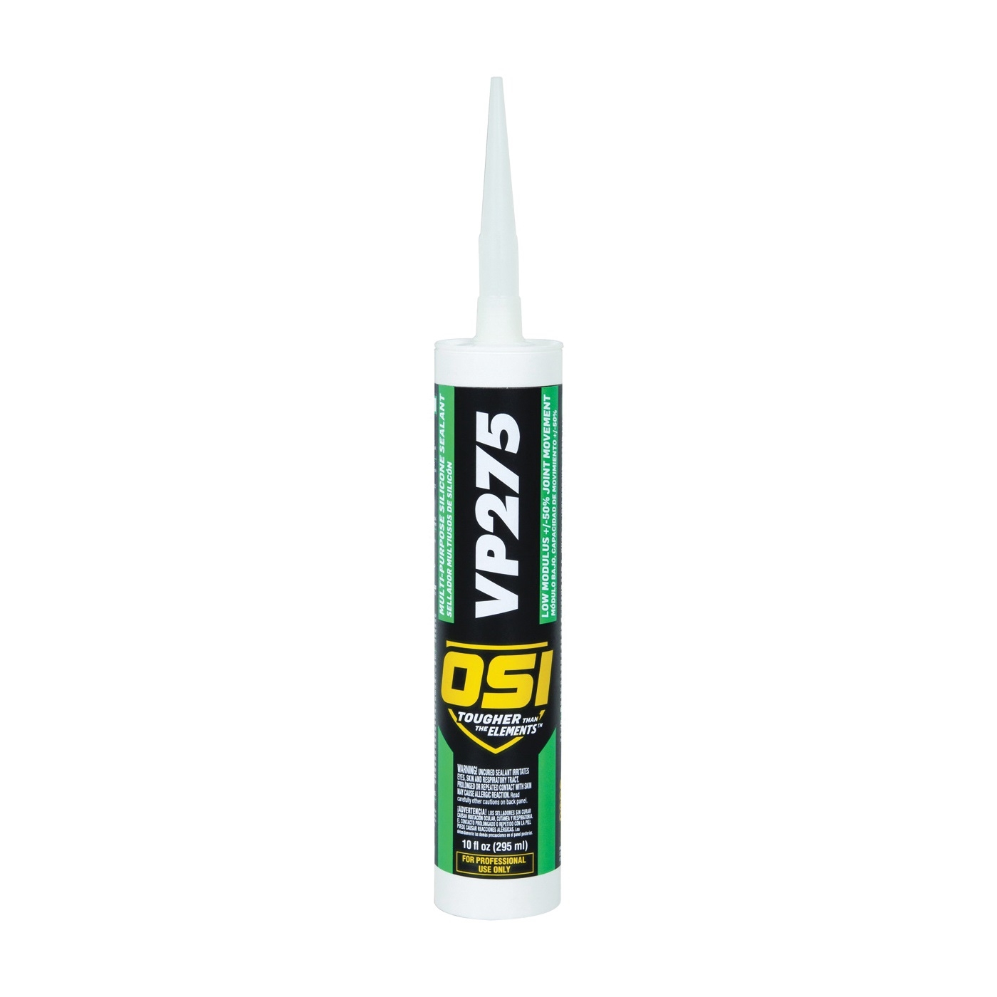 VP275 1493958 Silicone Sealant, Clear, 7 to 14 days Curing, -5 to 170 deg F, 10 fl-oz Cartridge