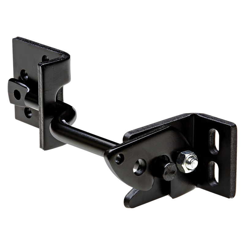 N101-394 Gate Latch, Steel, Black, 3-1/4 in W, 2-1/2 in H, Powder-Coated
