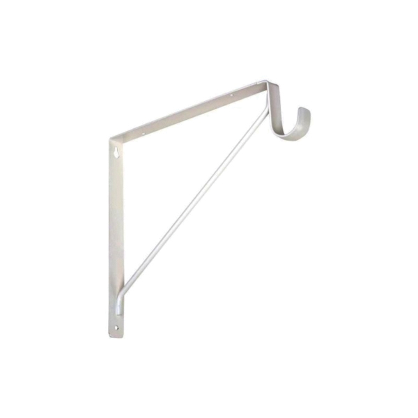 N224-428 Shelf and Rod Bracket, 125 lb, Steel, White