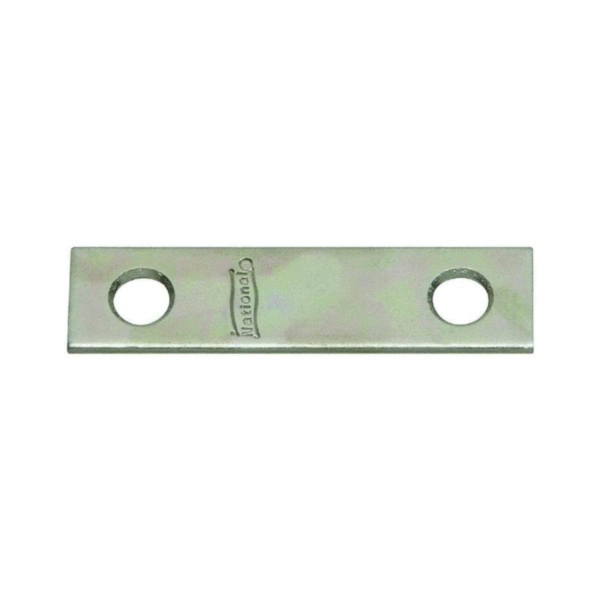 N114-355 Mending Brace, 3 in L, 5/8 in W, 0.08 in, Steel, Zinc, Screw