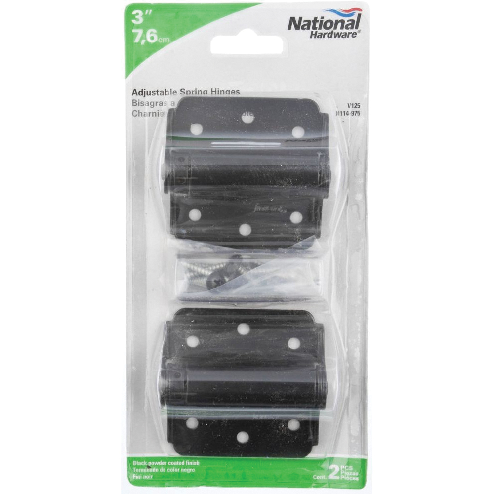 National Hardware N114-975 Door Hinge, Steel, Black, Tight Pin, Wall Mounting, 25 lb - 2