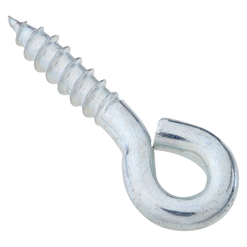 N118-190 Screw Eye, #204, 0.216 in Dia Wire, 0.94 in L Thread, 1.94 in OAL, 95 lb Working Load, Steel, 4 Pack