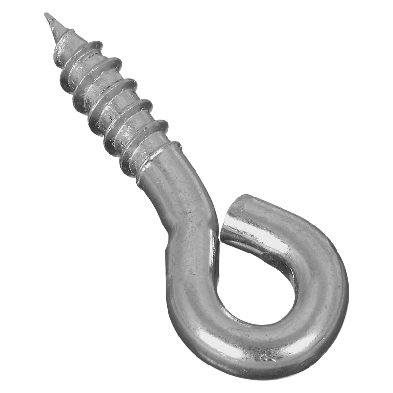 N118-224 Screw Eye, #206, 0.19 in Dia Wire, 3/4 in L Thread, 1.62 in OAL, 75 lb Working Load, Steel, 5 Pack
