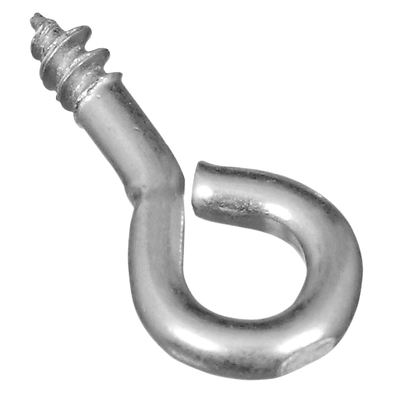 N118-323 Screw Eye, #214-1/2, 0.08 in Dia Wire, 0.19 in L Thread, 0.62 in OAL, 10 lb Working Load, 14 Pack