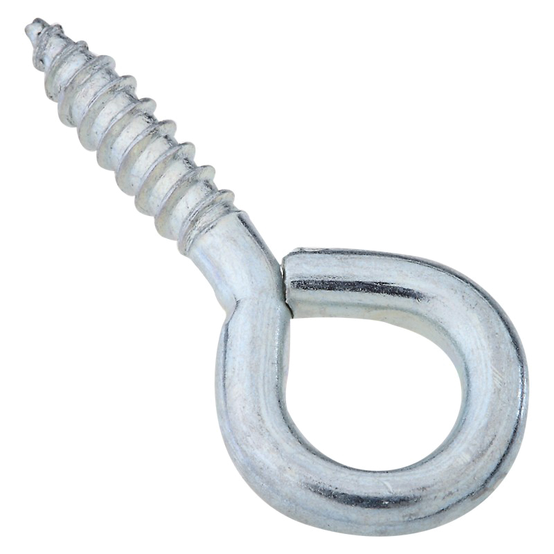 N118-869 Screw Eye, #108, 0.159 in Dia Wire, 0.69 in L Thread, 1.54 in OAL, 30 lb Working Load, Steel, 5 Pack
